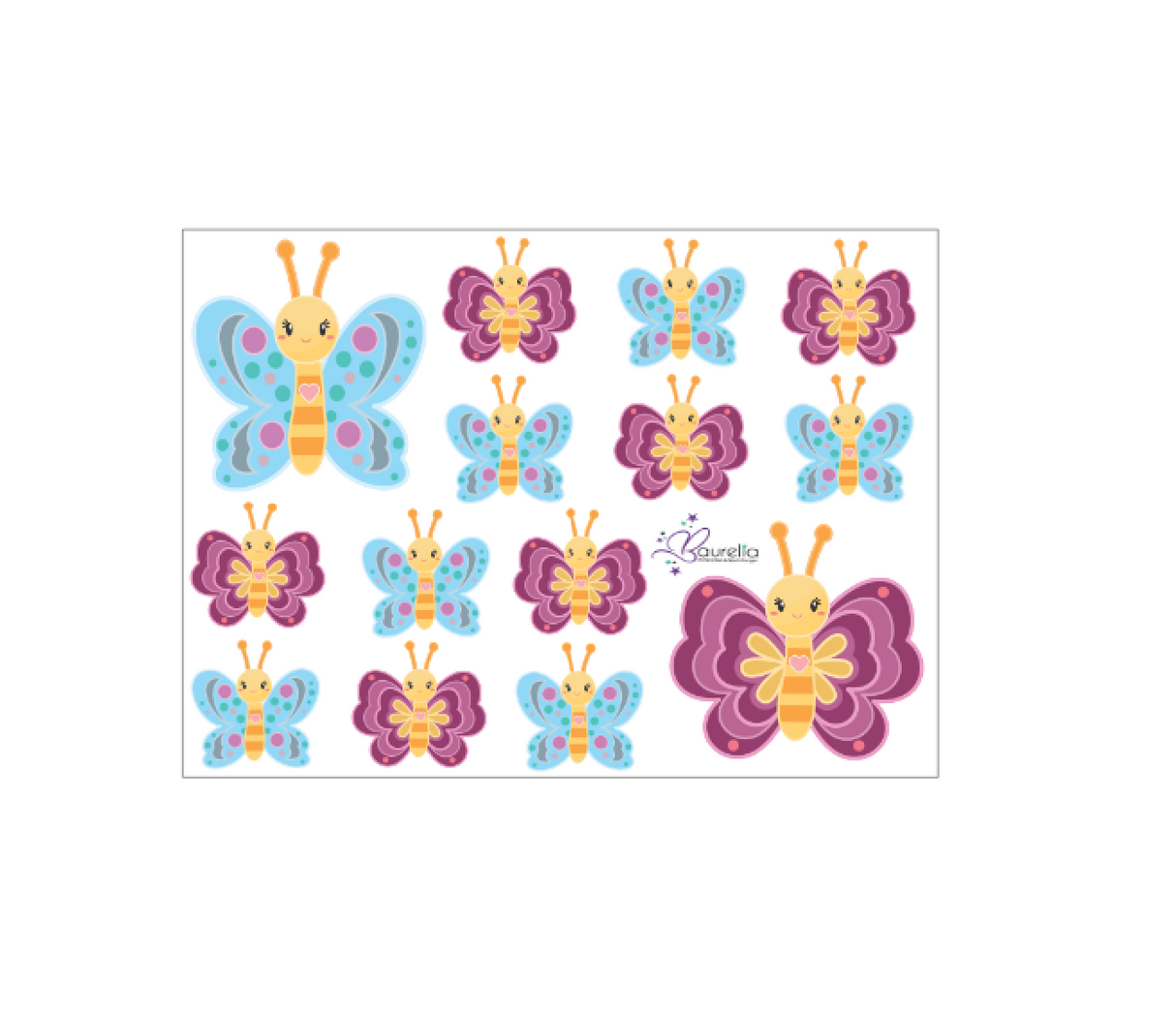 Stickerbogen Schmetterling 3