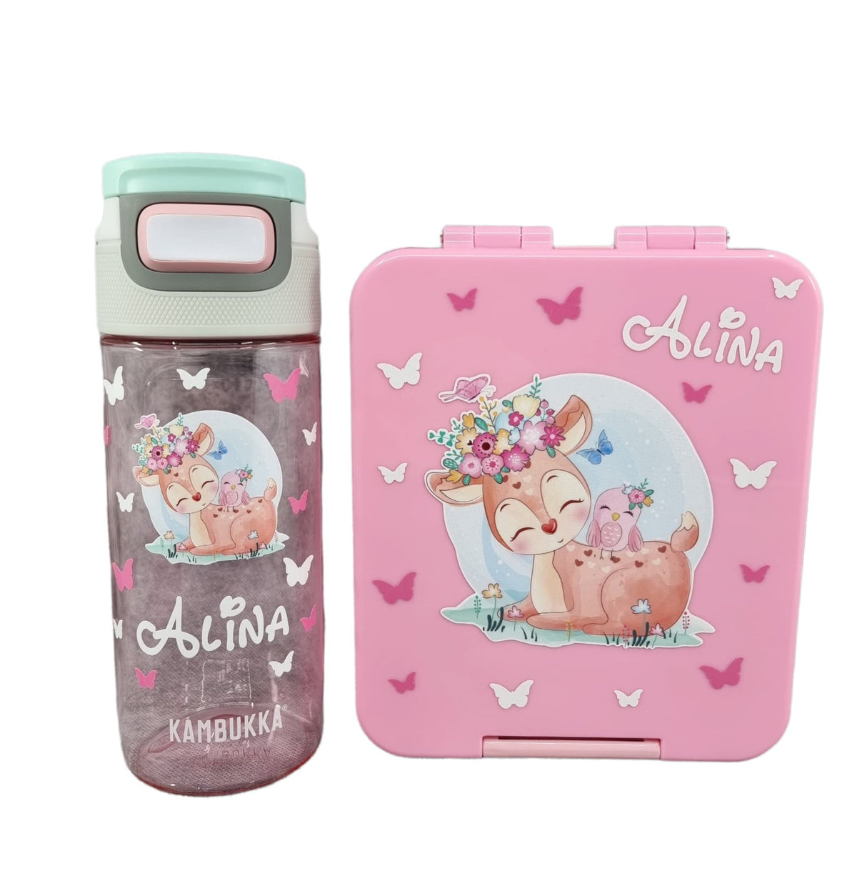 SET Znünibox und Trinkflasche Baurelia Box Midi mit Kambukka 500ml Rosa