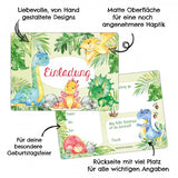 12 Einladungskarten Kindergeburtstag Dino