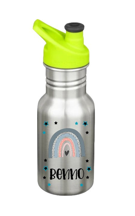Kinder Edelstahl Trinkflasche Klean Kanteen Sport 355ml Silber