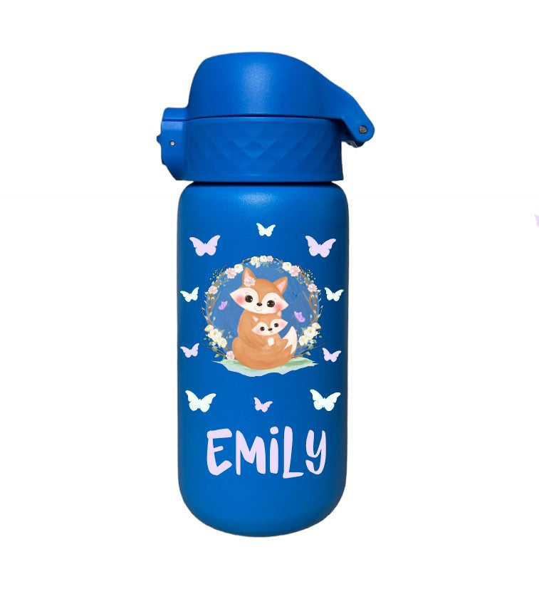 Kinder Edelstahl Trinkflasche Ion8 400ml Blau