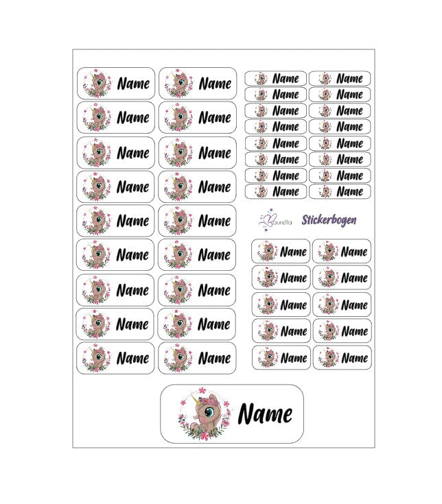 Stickerset Baurelia Einhorn 11