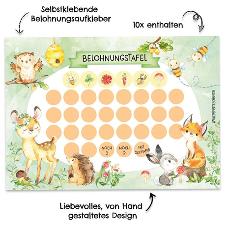 Belohnungstafel Waldtiere