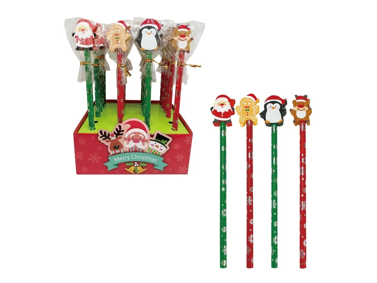 Bleistift mit Radiergummi Weihnachten assortiert
