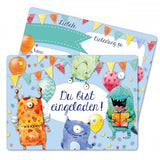 12 Einladungskarten Kindergeburtstag Monster