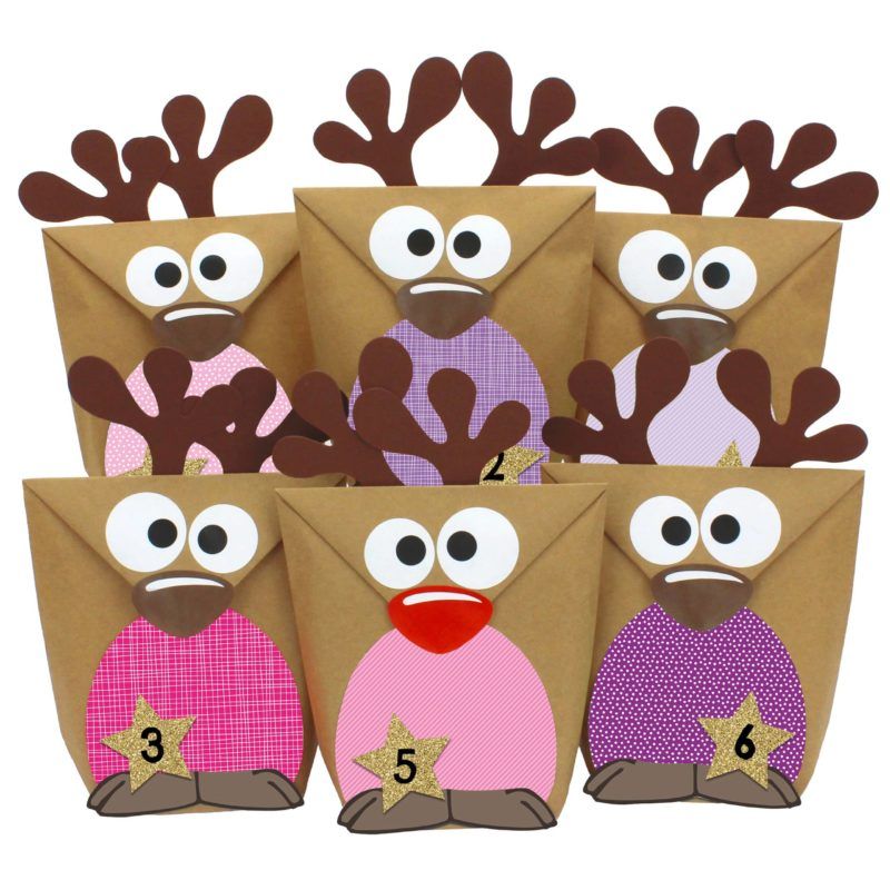 Adventskalender Rentiere Lila