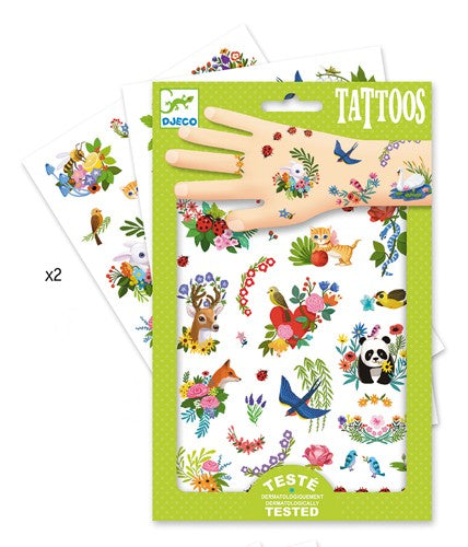 Kinder Tattoo Frühling 2 Bögen Grün