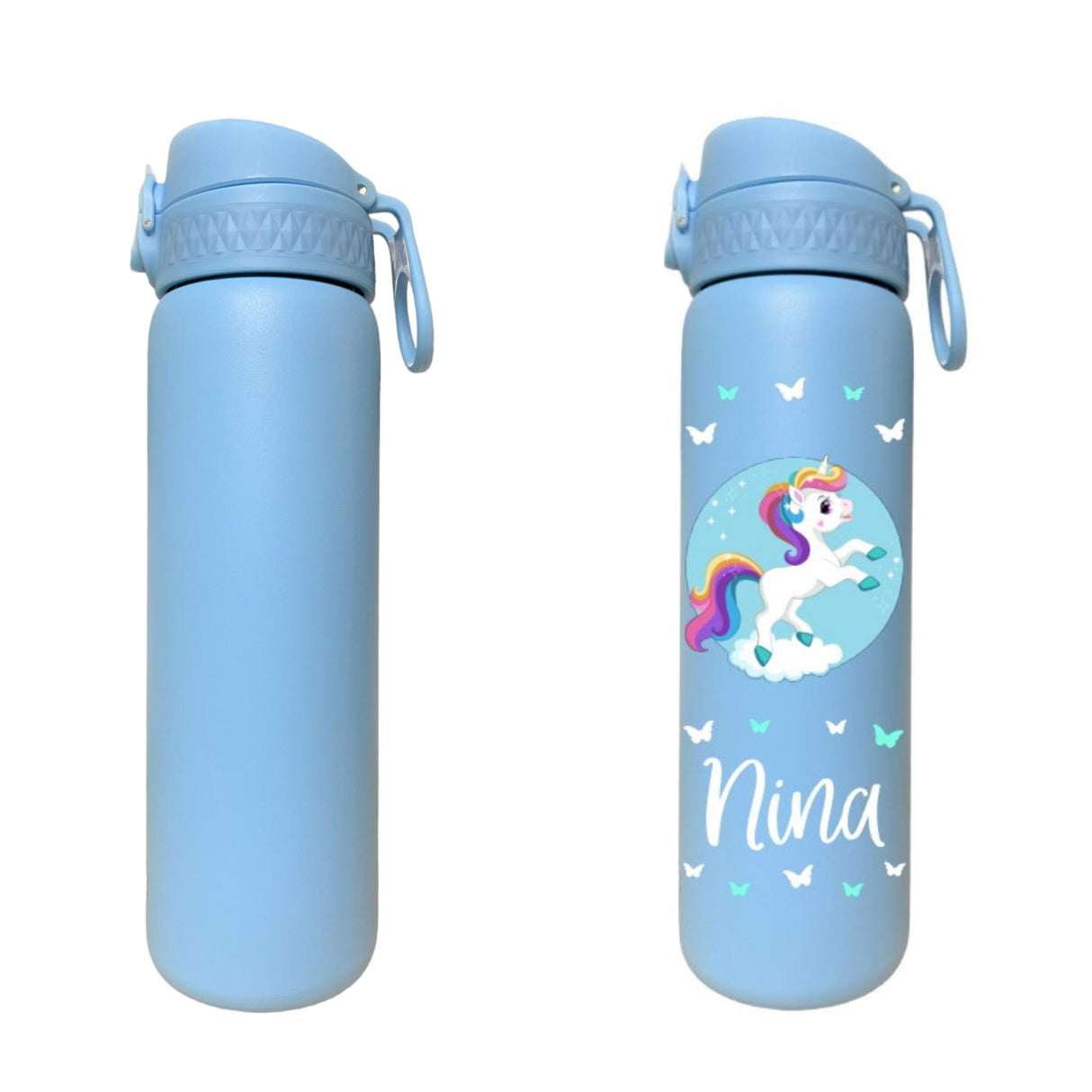 Edelstahl Trinkflasche Ion8 500ml Pastellblau