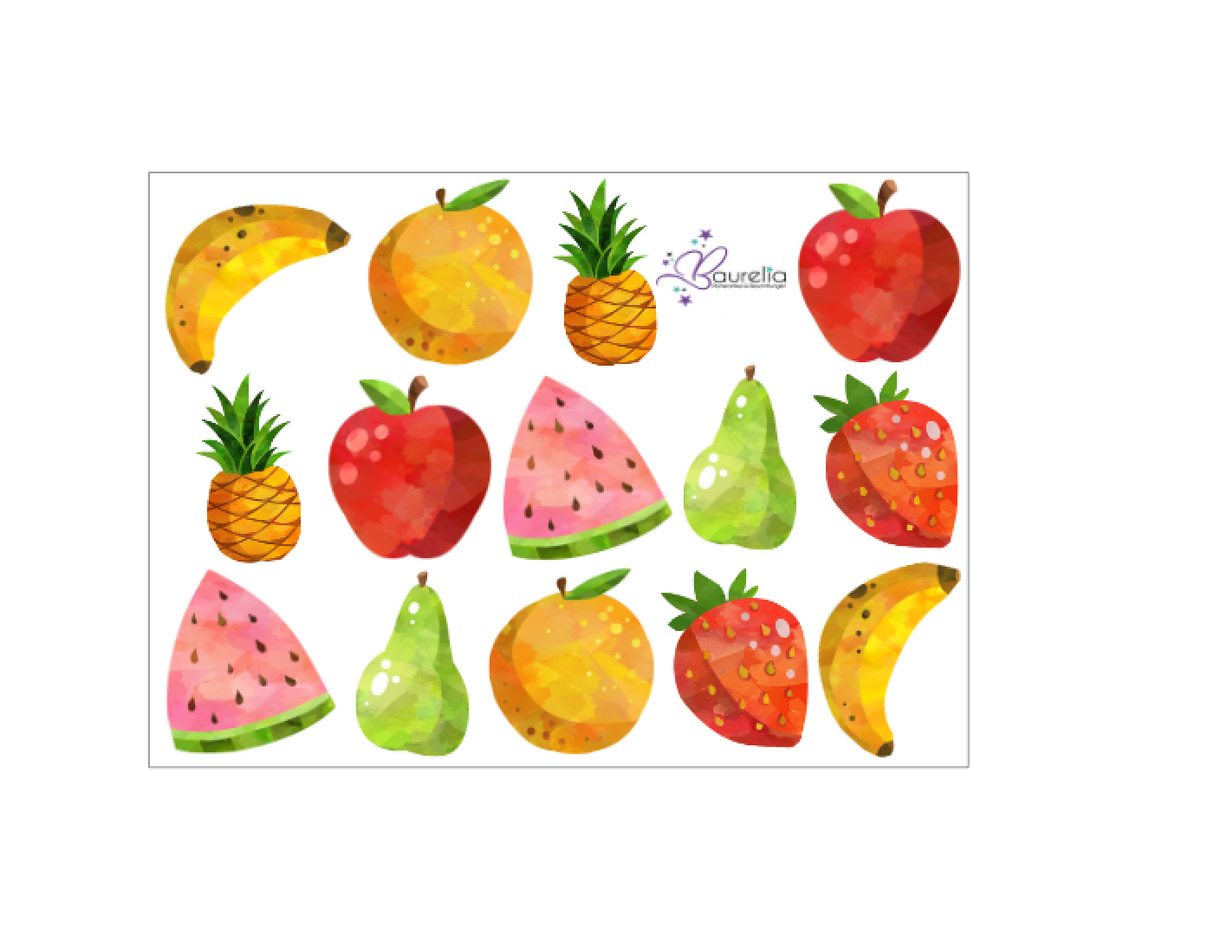 Stickerbogen Frucht 2