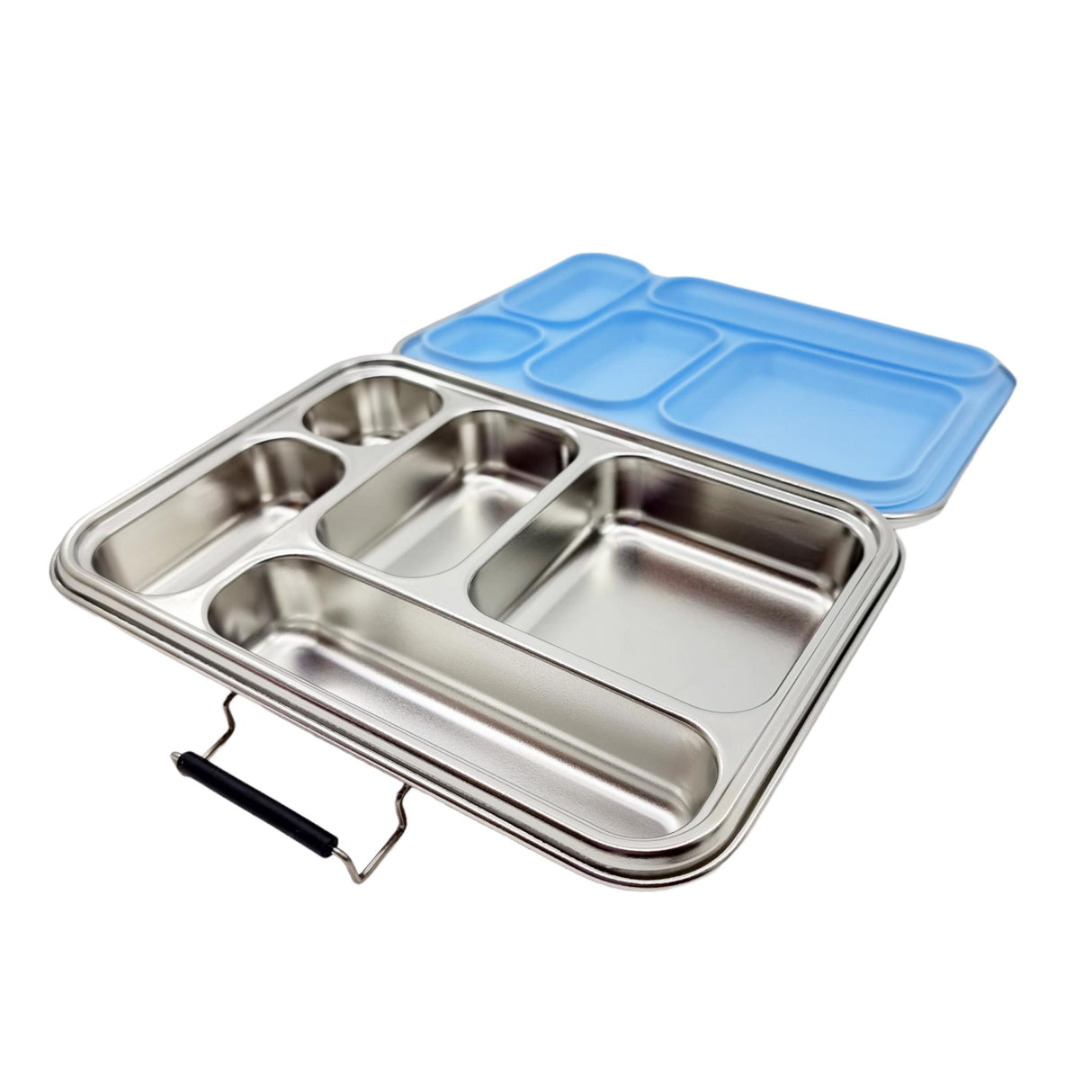 Edelstahl Znünibox Baurelia Box Eco mit 5 Unterteilungen Pastellblau