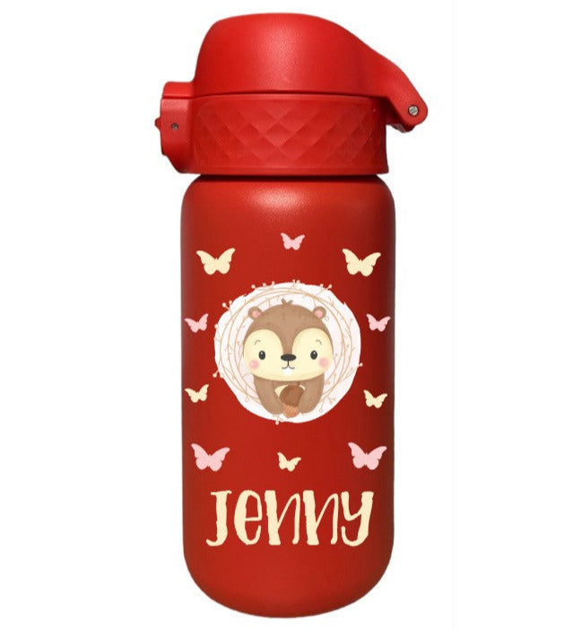 Kinder Edelstahl Trinkflasche Ion8 400ml Rot