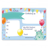 12 Einladungskarten Kindergeburtstag Monster