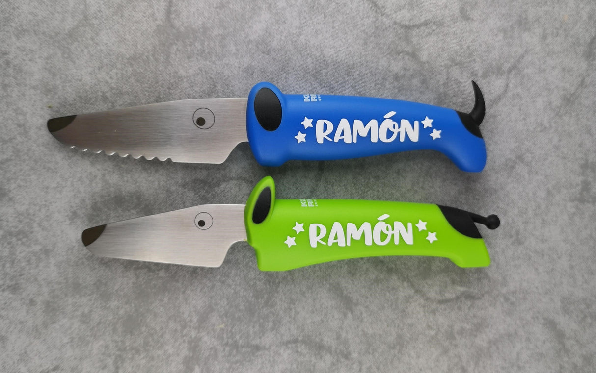 Küchenmesser Kinder Kuhn Rikon Kinderkitchen Blau/Grün