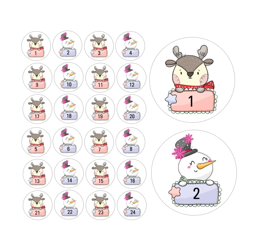 Creapop Softysticker – Adventszahlen Für Kalender, Scrapbooking, Ca. 17,5 X 9 Cm