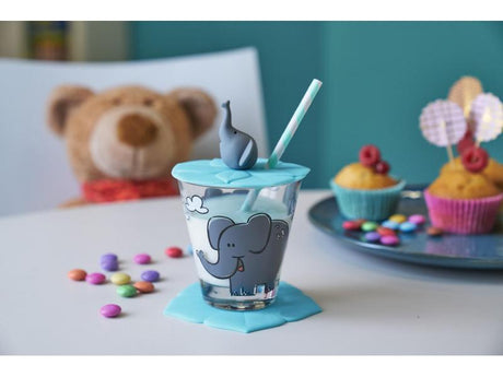 Trinkglas Kinder mit Untersetzer Leonardo Elefant