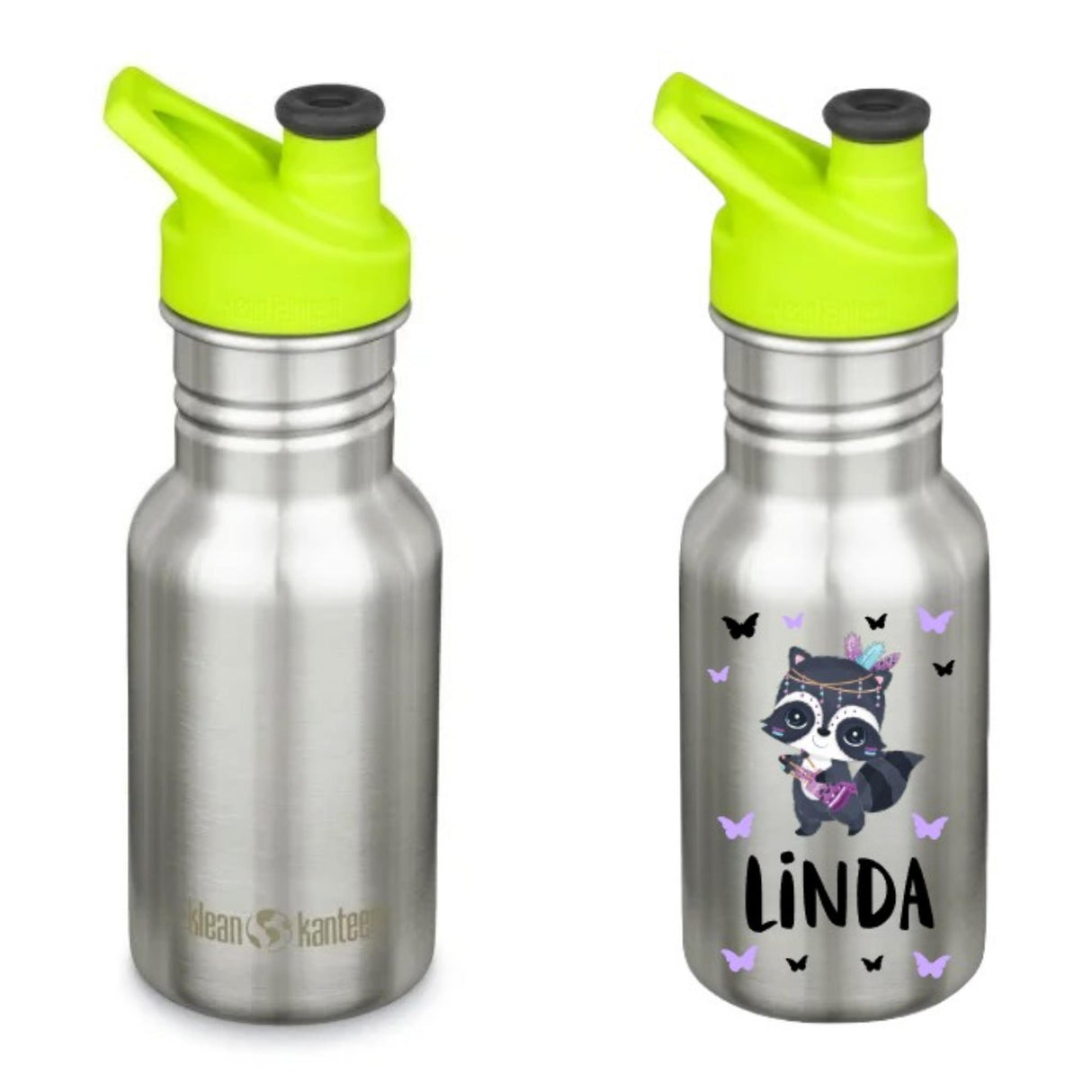 Kinder Edelstahl Trinkflasche Klean Kanteen Sport 355ml Silber