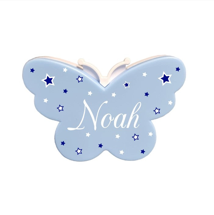 Nachtlicht Steckdose Schmetterling LED Blau
