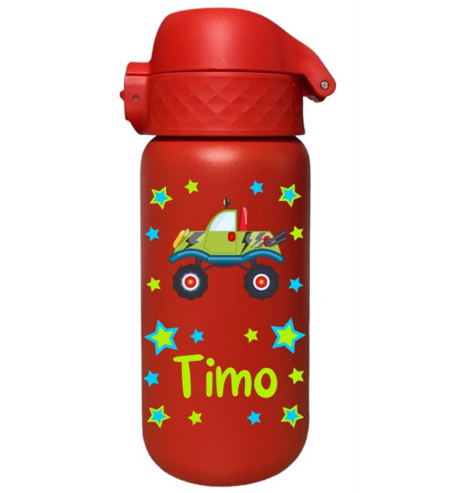Kinder Edelstahl Trinkflasche Ion8 400ml Rot